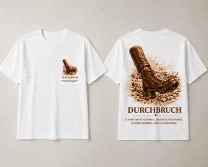T-Shirt-Motiv Beweisstück 003: Stiefel als Symbol für den Durchbruch