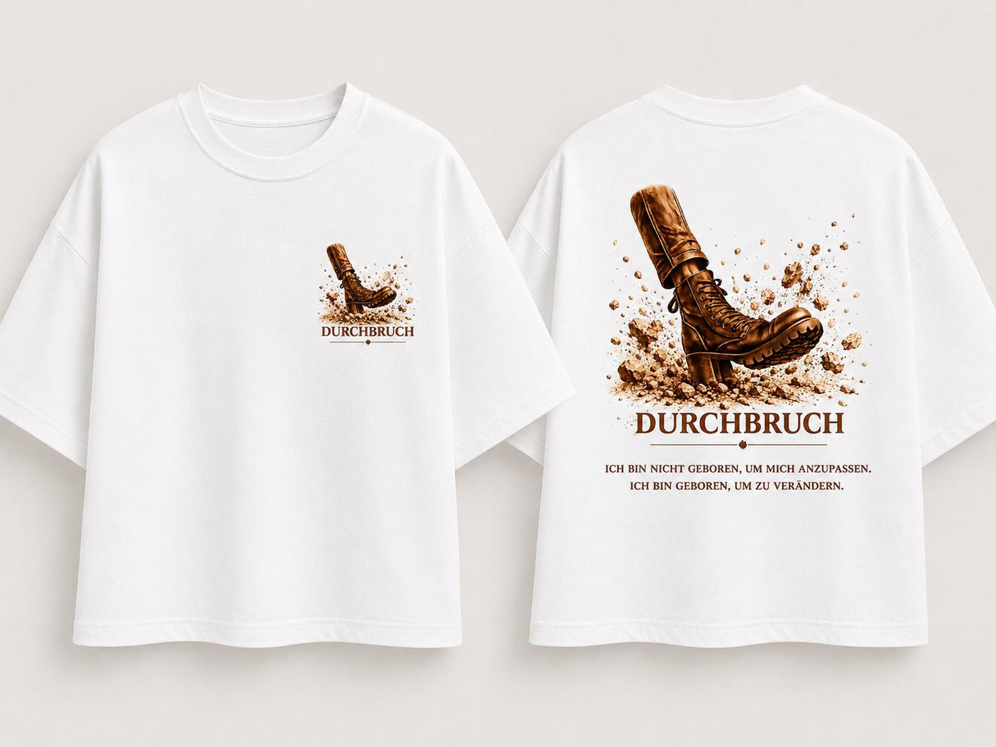 T-Shirt Beweisstück 003 – Durchbruch, weitere Ansicht des Motivs