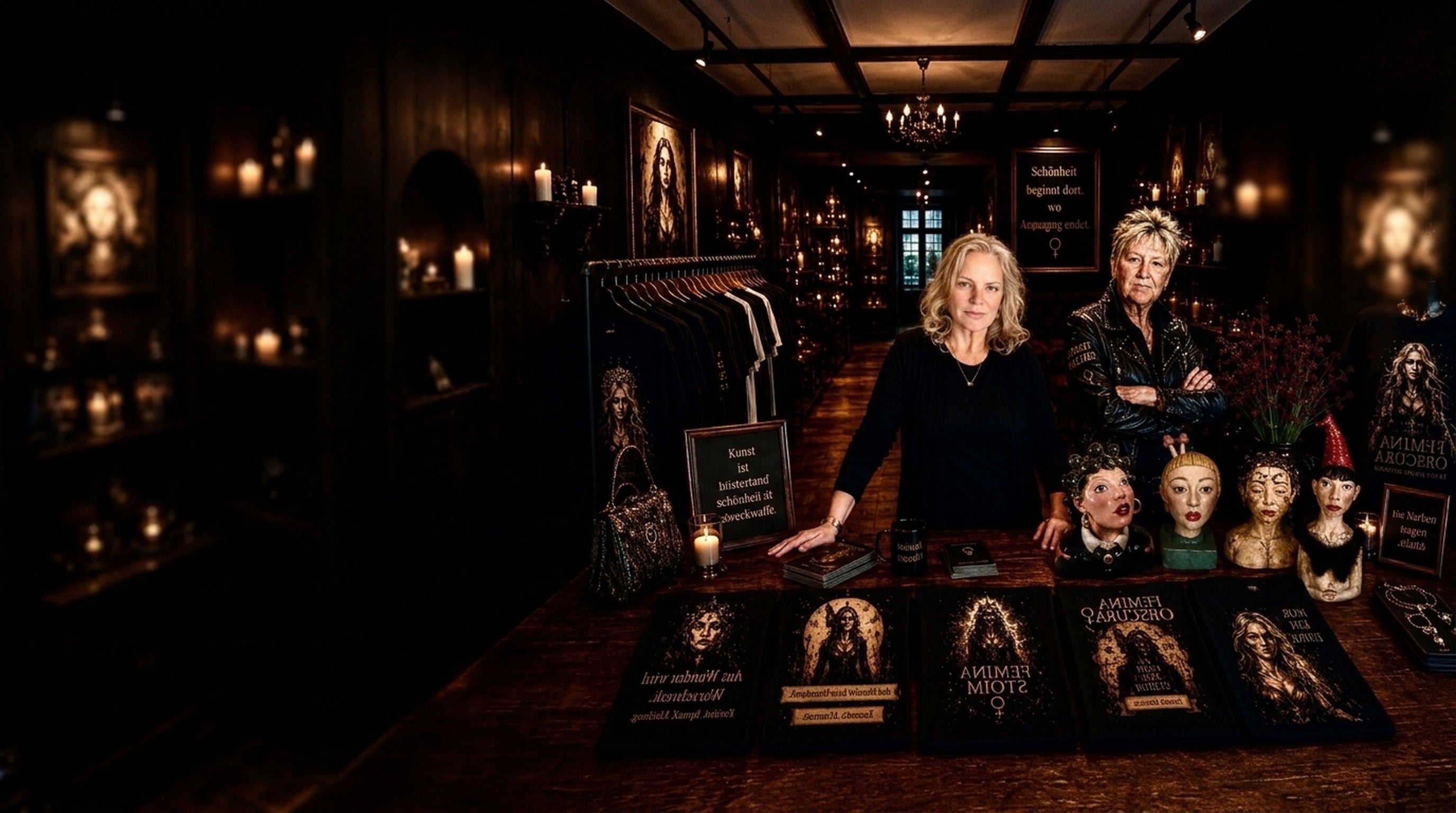 Gudrun Luther und Edeltraud Tümmers im Femina-Obscura-Atelier, Panorama